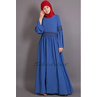 Classic abaya with Lace work - Electric Blue Classic abaya with Lace work - Electric Blue
